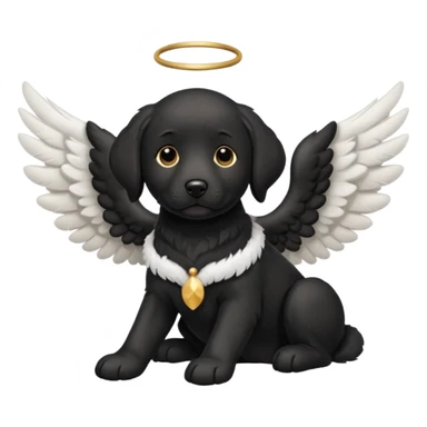 Black lab with angel wings sticker