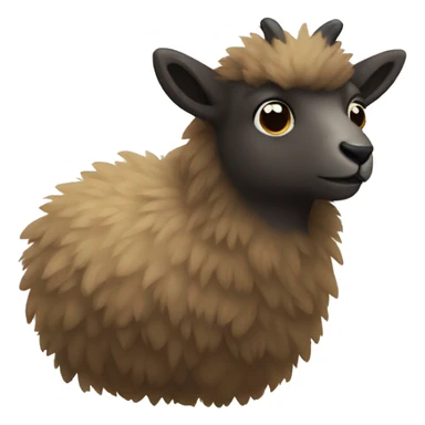 fluffy dark chamois sticker