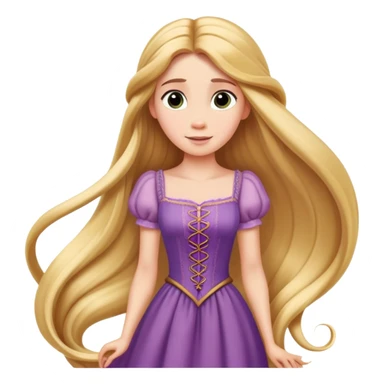 Rapunzel with long flowing hair sticker