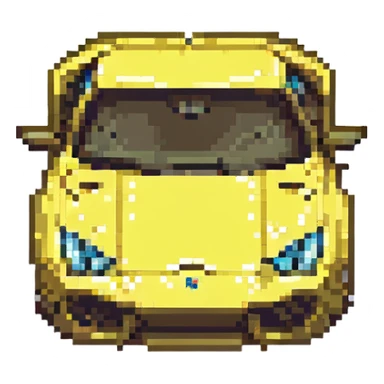 yellow Lamborghini, pixel art style, retro video game vibe sticker