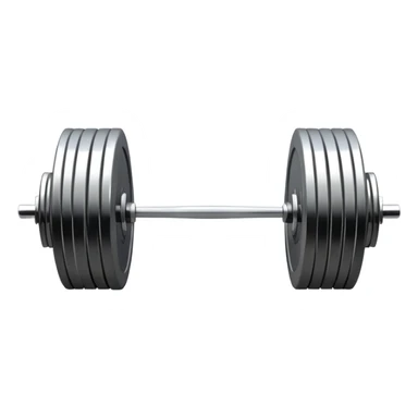 An emblem symbolizing weightlifting with a stylized barbell in the center, set against a simple, clean background. The barbell is prominent and sleek, with no athlete included. The design is bold, modern, and minimalistic sticker