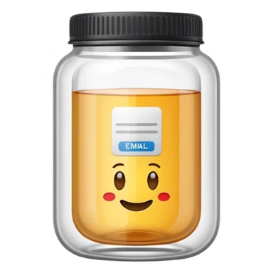 emoji of tubes and jar with brand labels, minimalistic design sticker