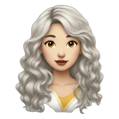 Kazakh girl with long wavy wolf cut and septum whose style was influenced by korea sticker