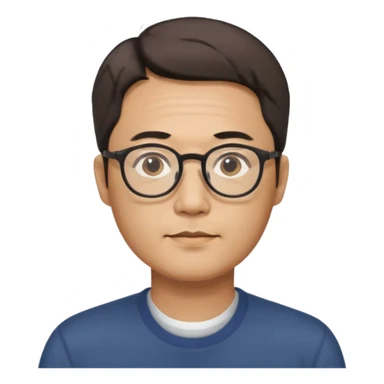 안경을 낀 40대 표준 체격의 한국인 남성, 머리가 짧음 sticker