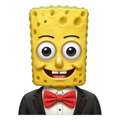 SpongeBob, wearing egypt custome, red bow tie sticker