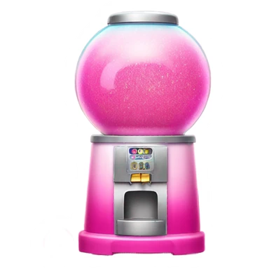 Pink ombre round bubblegum machine with glitter  sticker