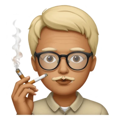 Face with glasses smoking a joint sticker