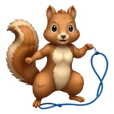 Squirrel playing jump rope sticker