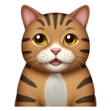 Fat brown striped cat sticker