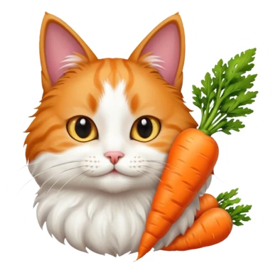 a carrot which is hold a cat sticker