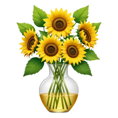 sunflower bouquet in a clear vase with scandinavian copenhagen vibe sticker