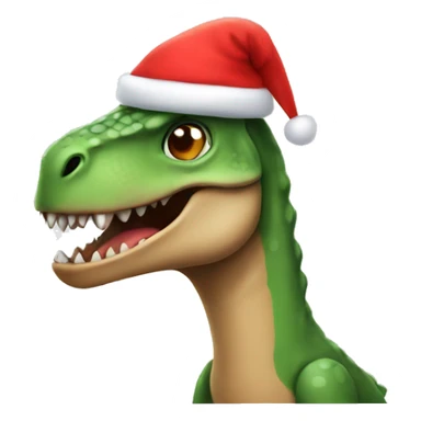 dinosaur in an santa hat sticker