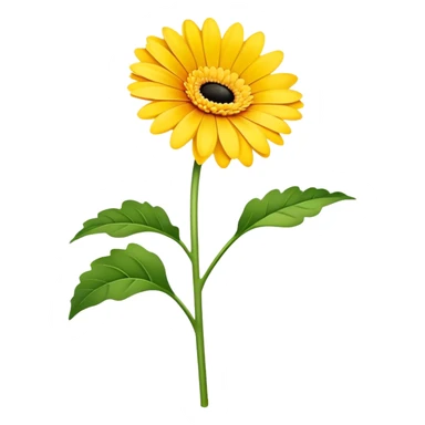single Sunshine Yellow Gerbera Daisy
, straight stem sticker
