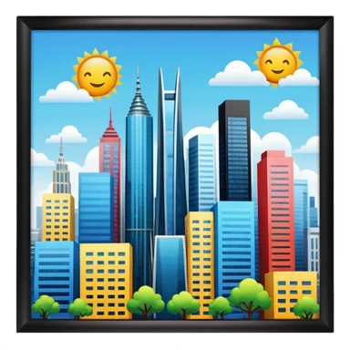 beautiful modern city emoji png sticker
