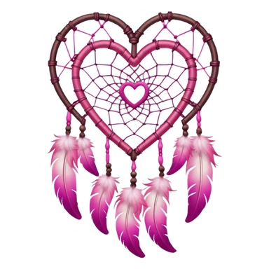 Pink ombre heart shaped dream catcher  sticker