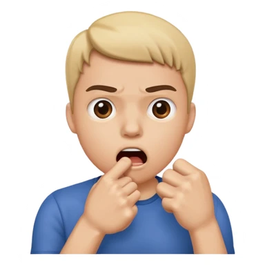 A person that is shocked/ suprised and has their hand in a fist over their mouth sticker