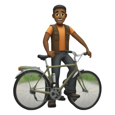 man smiling on bicycle outdoors sticker