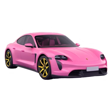 pink porsche taycan electric sports car sticker