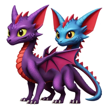 Cynder-Toothless-Spyro-Sergal-Lykoi-Pokémon-Fakémon-creature-hybrid sticker