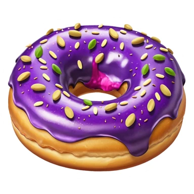 Donut with eggplant THROUGH it sticker