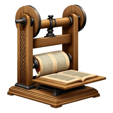 Gutenberg printing press, movable type books sticker