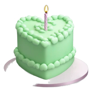 Pastel green heart shaped birthday cake  sticker