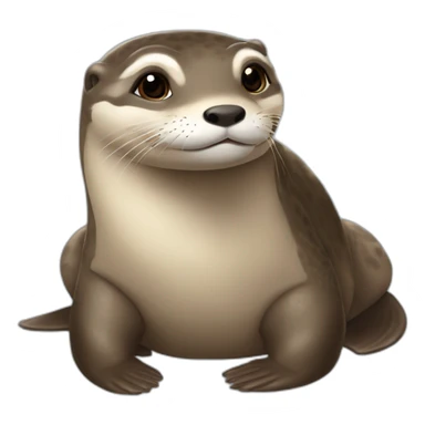 Loutre sur femme enceinte sur tortue sticker