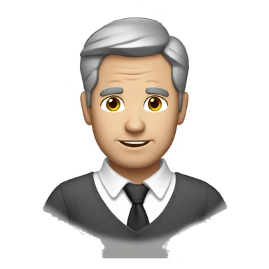 Emoji dad with greying brown hair, hazel eyes, medium build, shaven face sticker