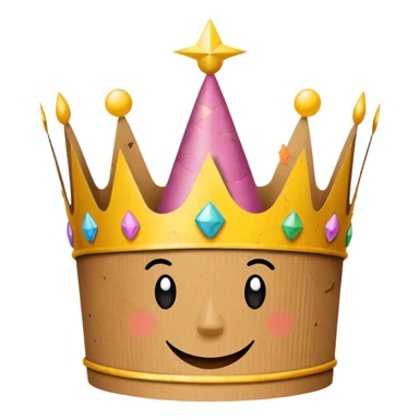 cardboard crown with happy birthday on it sticker
