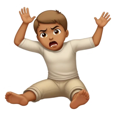 Kid throwing a temper tantrum on the floor sticker