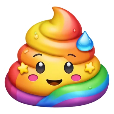 Rainbow poop color full *Old Emojis* sticker