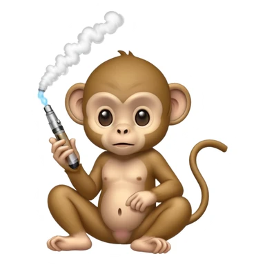 A baby monkey vaping sticker