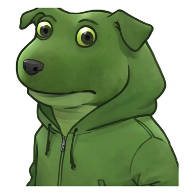 dog wearing a hoodie sticker