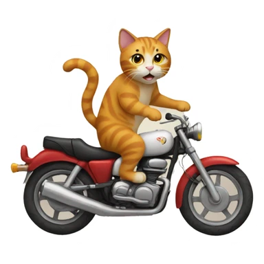 cat riding abike  sticker