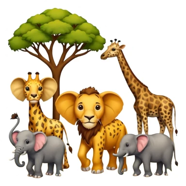 the big five - a lion, leopard, elephant, buffalo and giraffe sticker