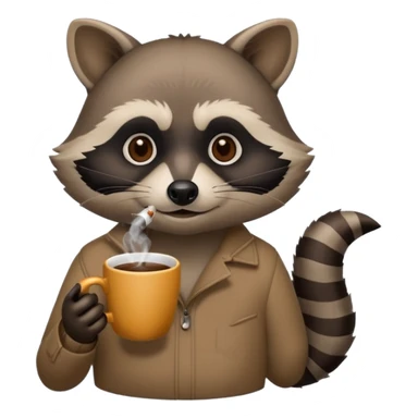 Raccoon sipping coffee and smoking a cigarette  sticker