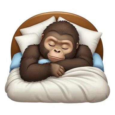 Cute gorilla sleeping in bed  sticker