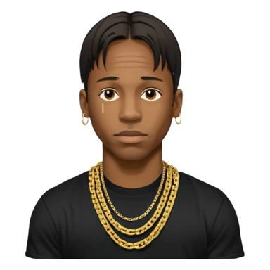 Travis Scott with gold chain necklace  sticker