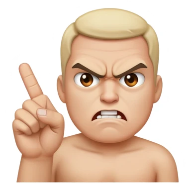 Angry face showing middle finger sticker