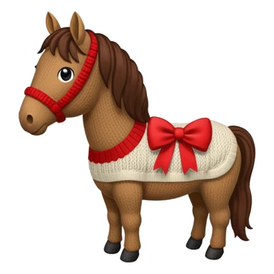 A jumper with à horse and a Christmas pudding with red bows cute sticker