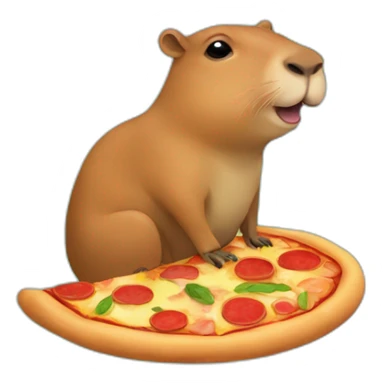 Pizza sur un capybara sticker