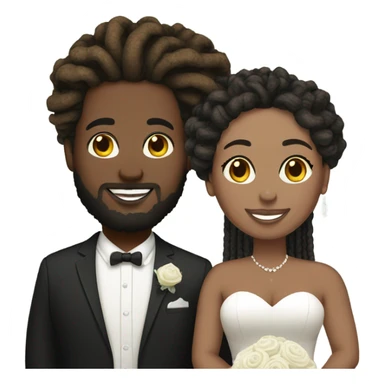 Plus size couple with locs wedding pale sticker