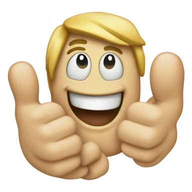 Smily face with two hands thumbs up sticker