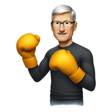 Tim cook with box gloves sticker