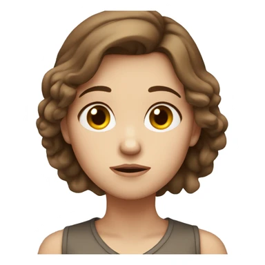 Brown haired white girl is sad sticker