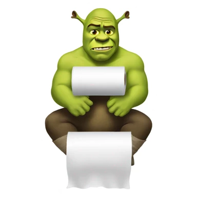 Shrek with toilet paper sticker