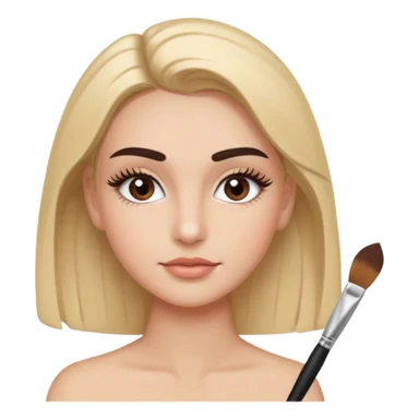 lash and brows done with a eyebrow brush sticker