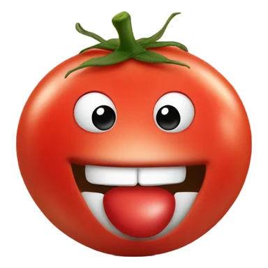 Tomato with a nose blowing a kiss sticker