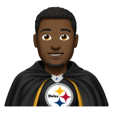 Pittsburgh Steelers player in uniform with black cape. sticker