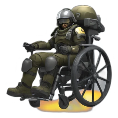 Helldivers 2 soldier in wheelchair sticker